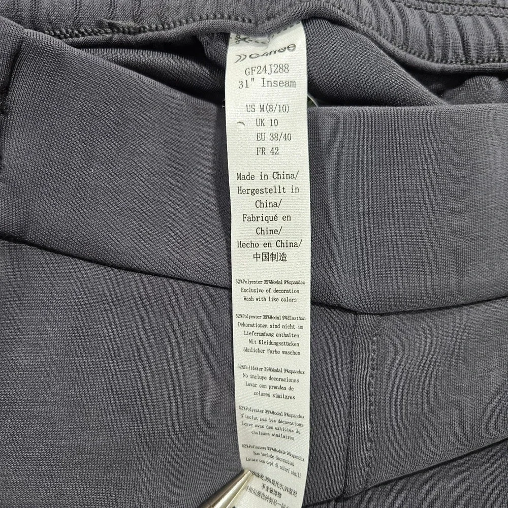 G4free Wide‎ Leg Lounge Pants Charcoal Gray Elastic Waist Comfort Size M